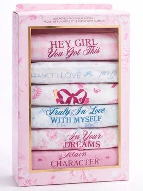 PINK x LoveShackFancy Love Notes 7-Pack Cheeky Panties SM